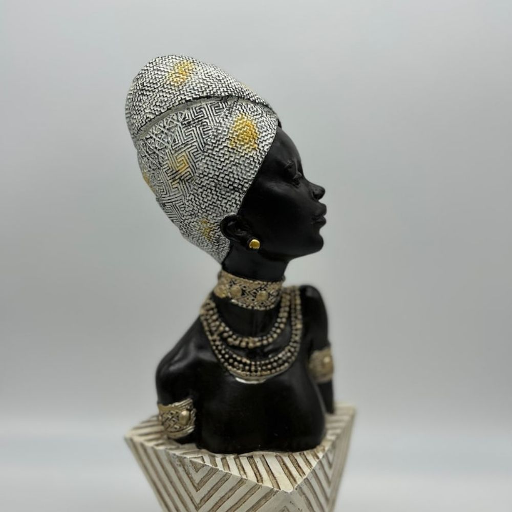 African Lady Bust Sculpture
