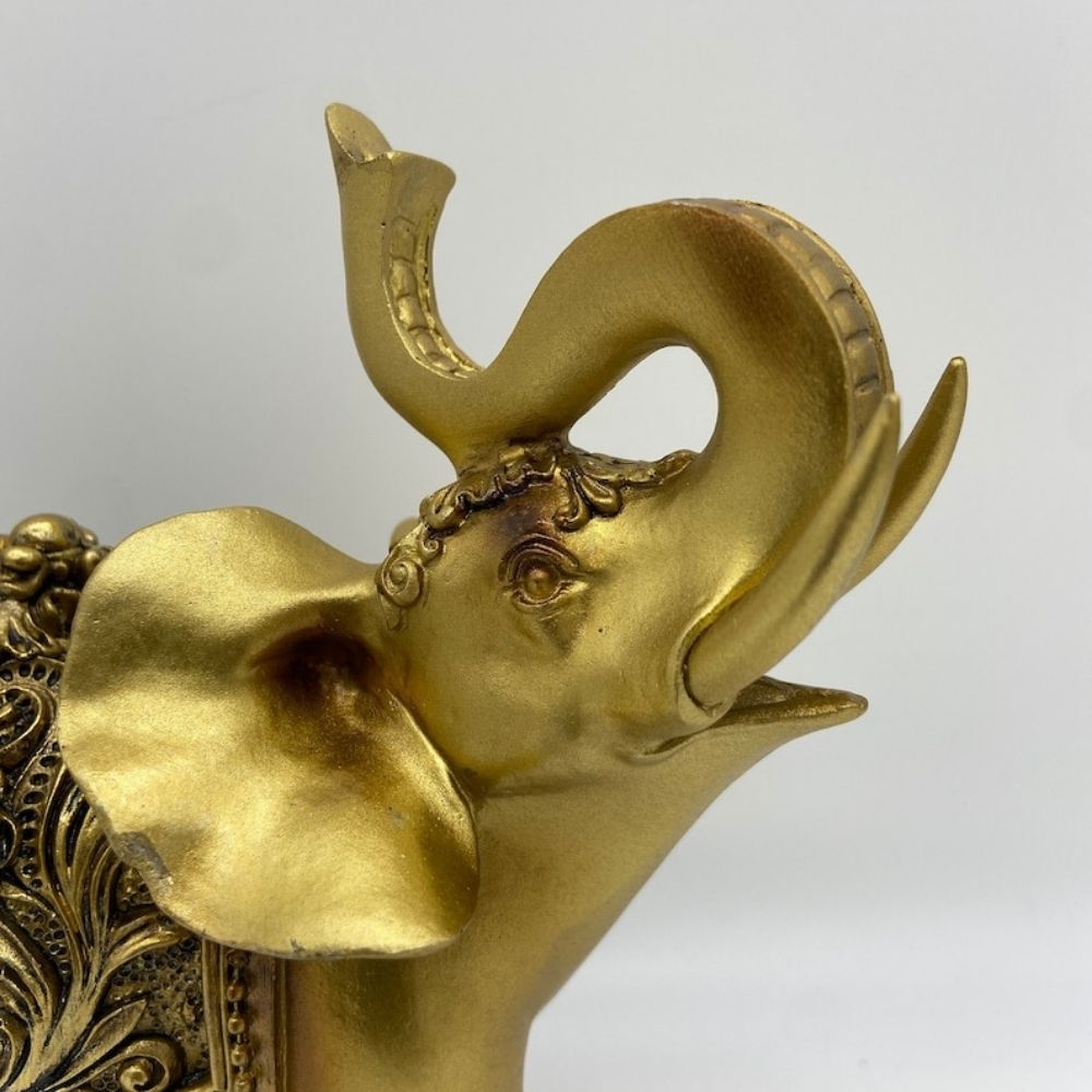 Golden Elephant Figurine 6.5 for Home Decor