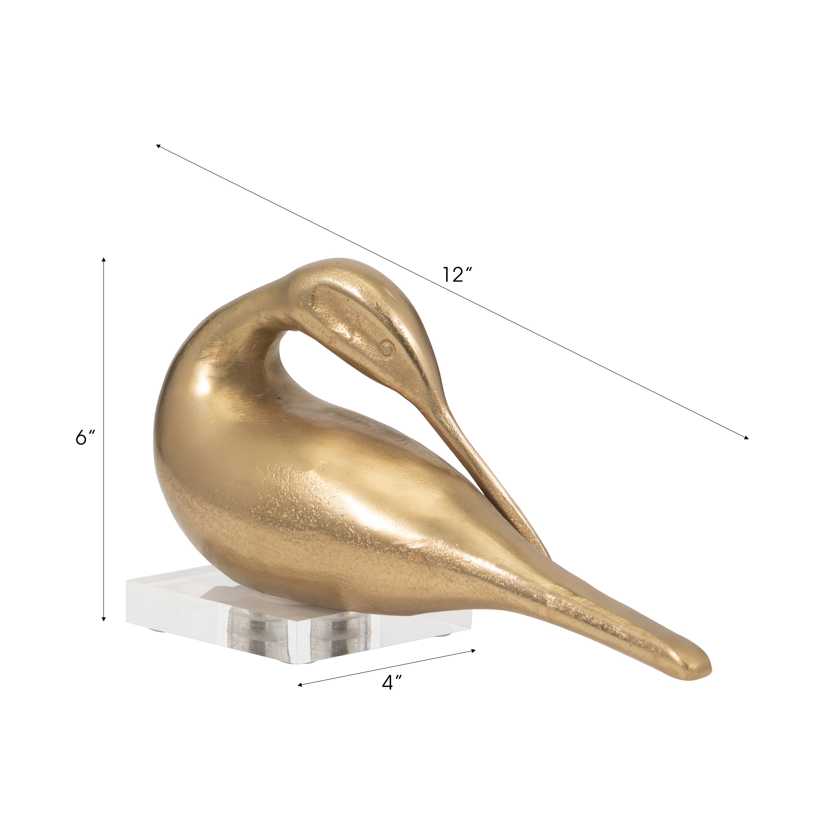 Gold Bird Figurine Home Table Decor