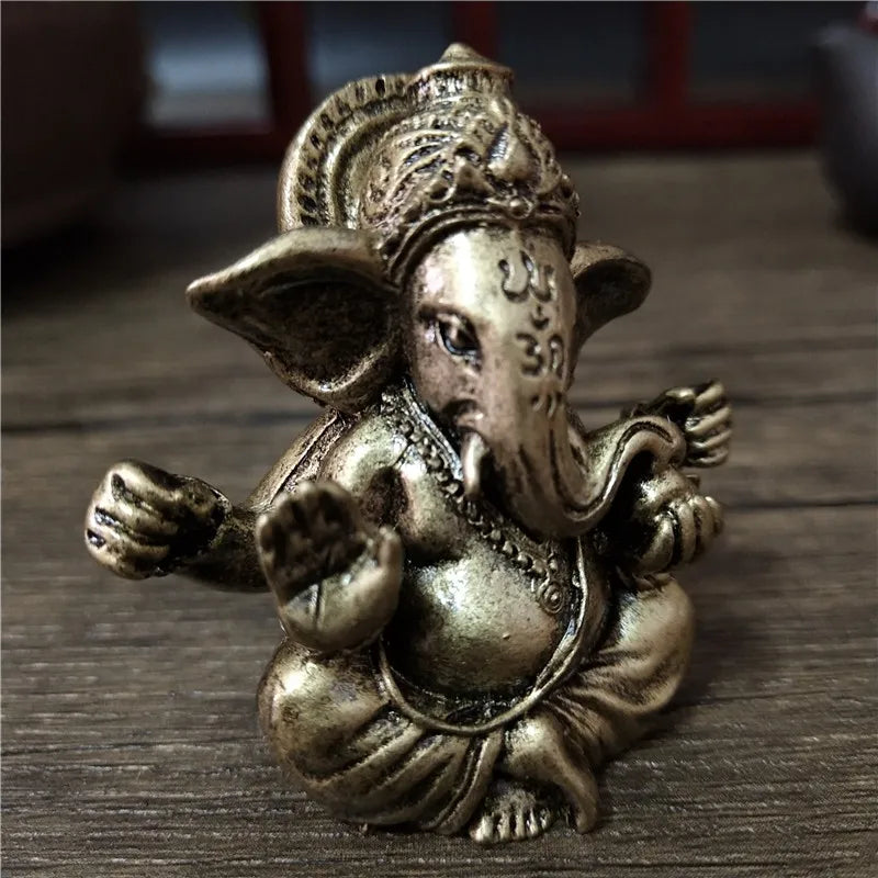 Lord Ganesha Bronze Color Statue Gift
