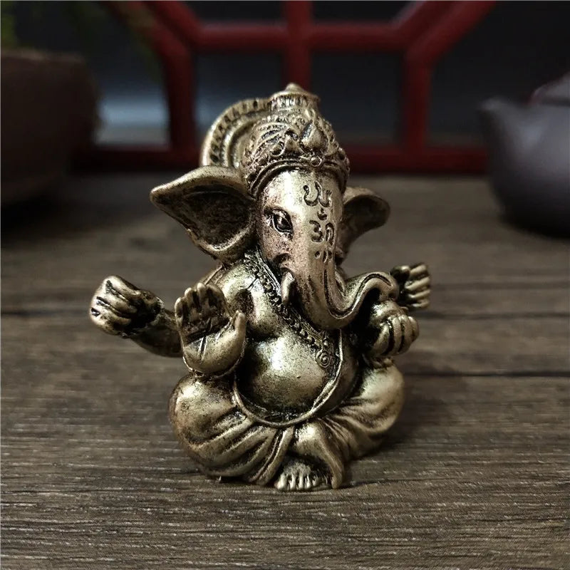 Lord Ganesha Bronze Color Statue Gift