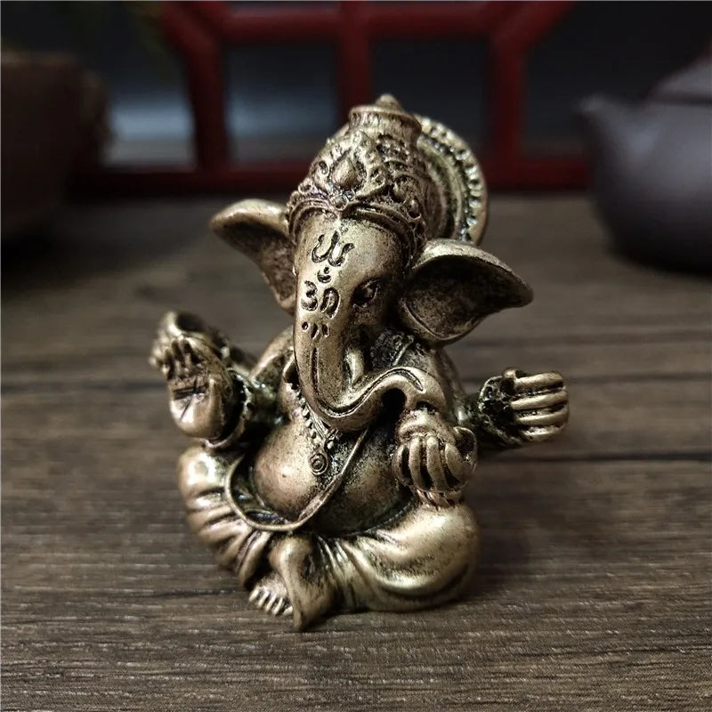 Lord Ganesha Bronze Color Statue Gift