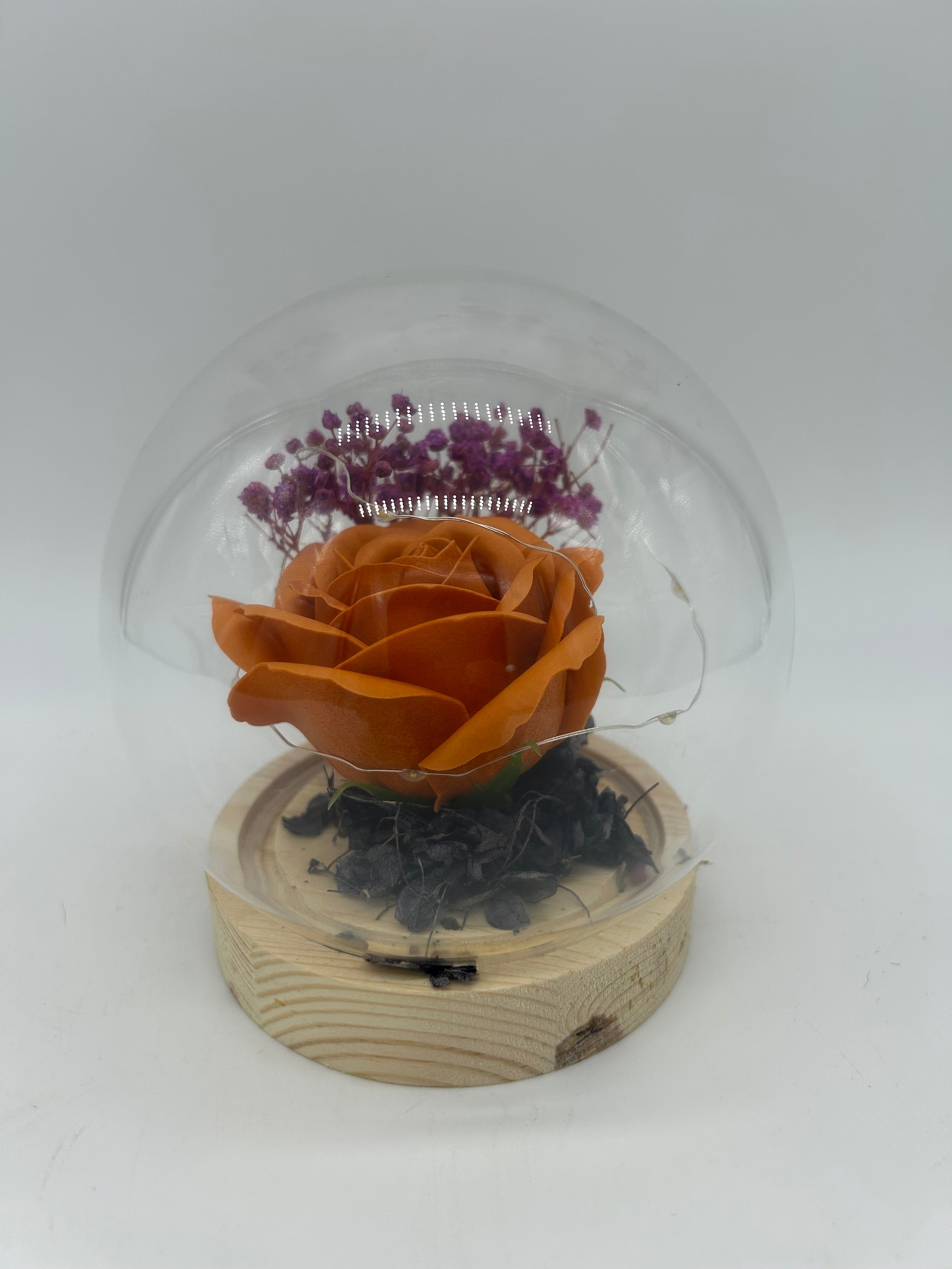 LED Light Orange Rose Globe Purple Baby Blossoms