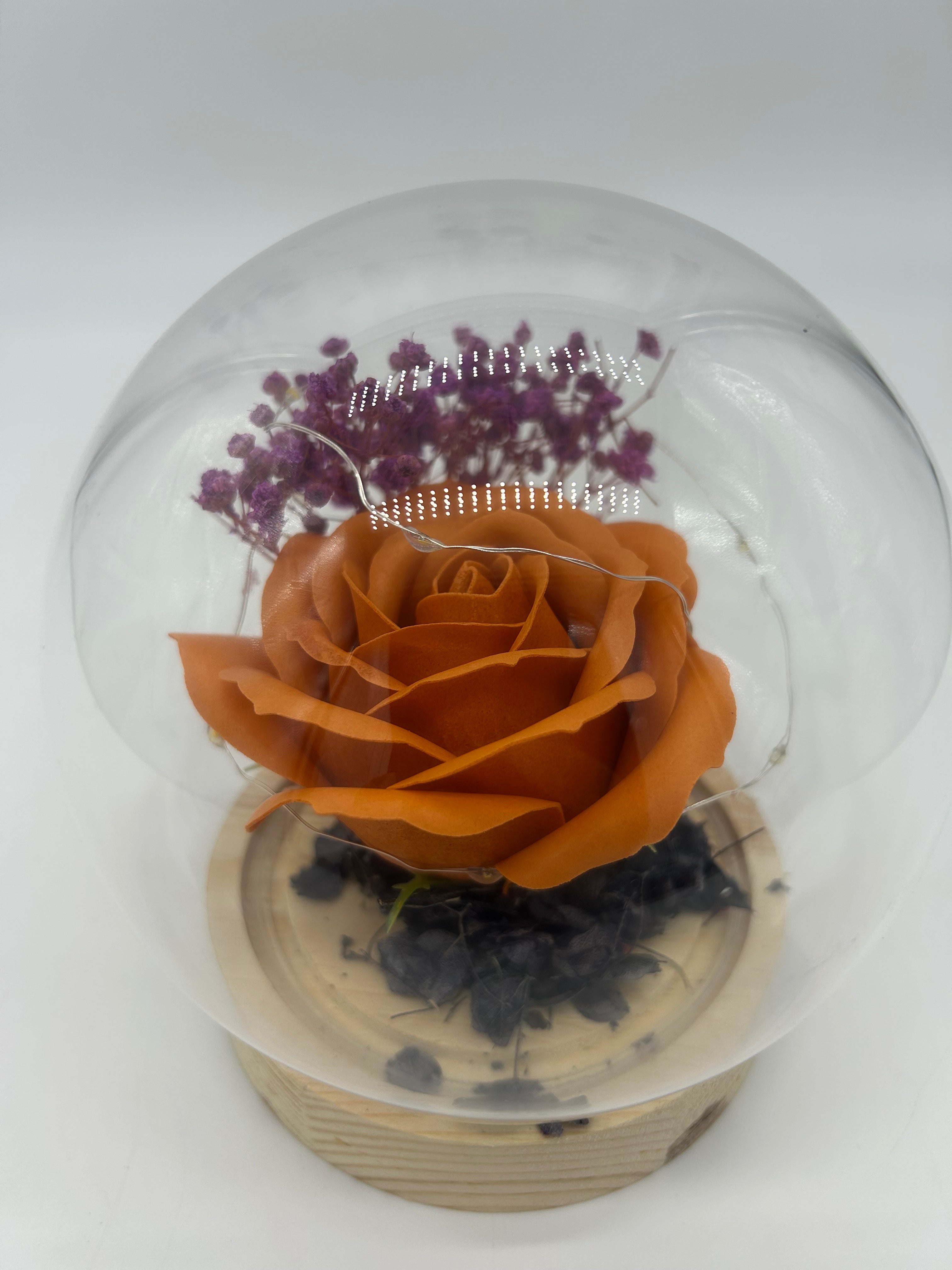 LED Light Orange Rose Globe Purple Baby Blossoms