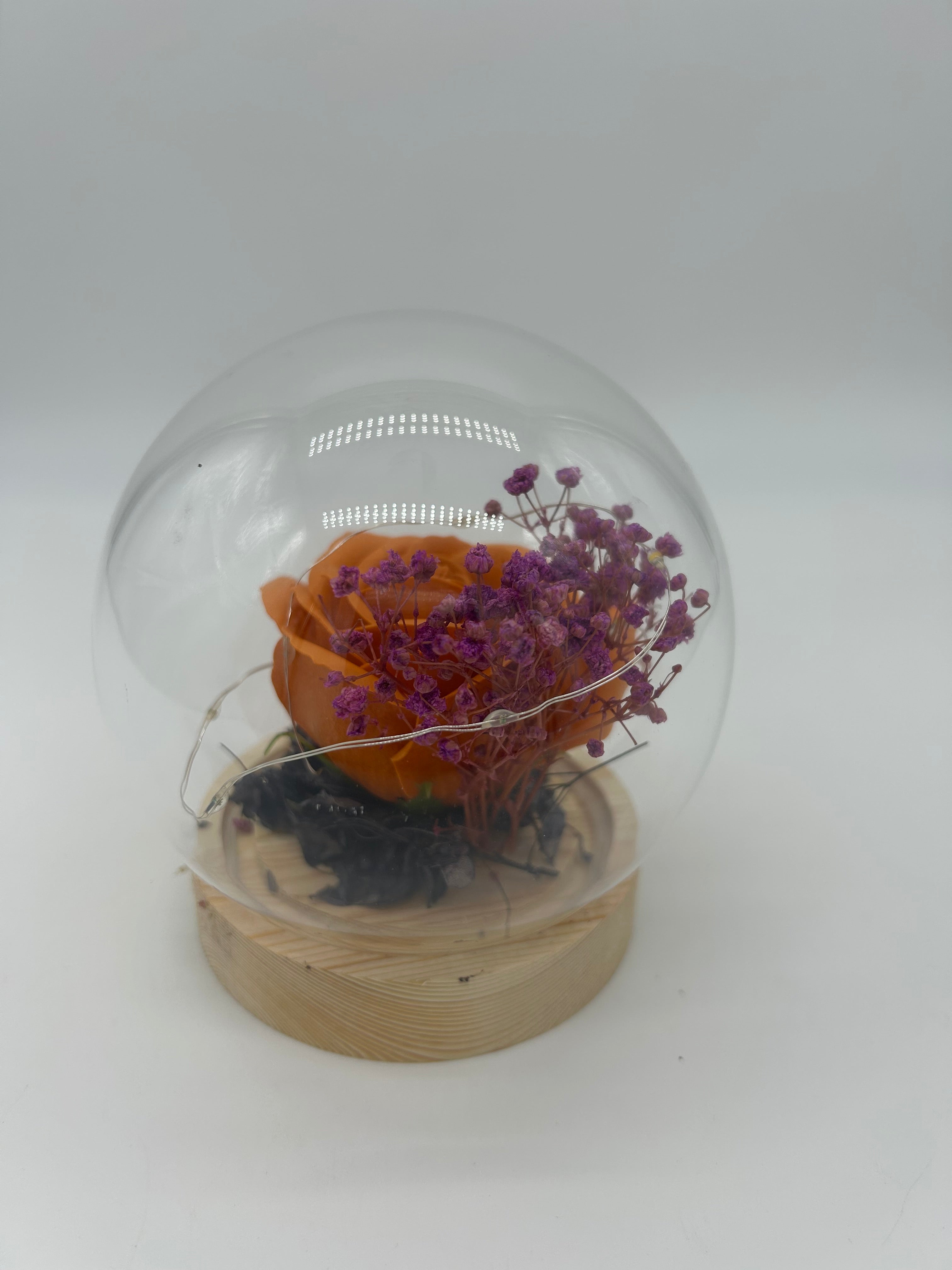 LED Light Orange Rose Globe Purple Baby Blossoms