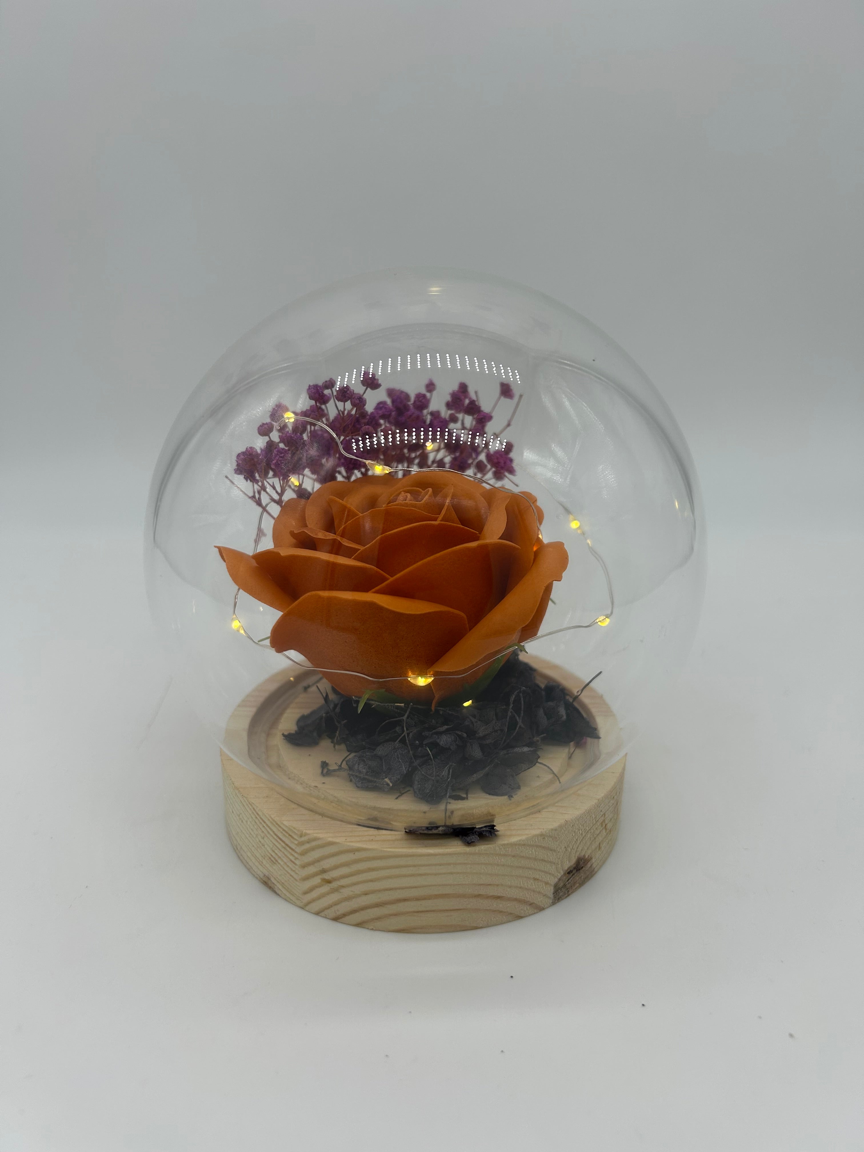 LED Light Orange Rose Globe Purple Baby Blossoms