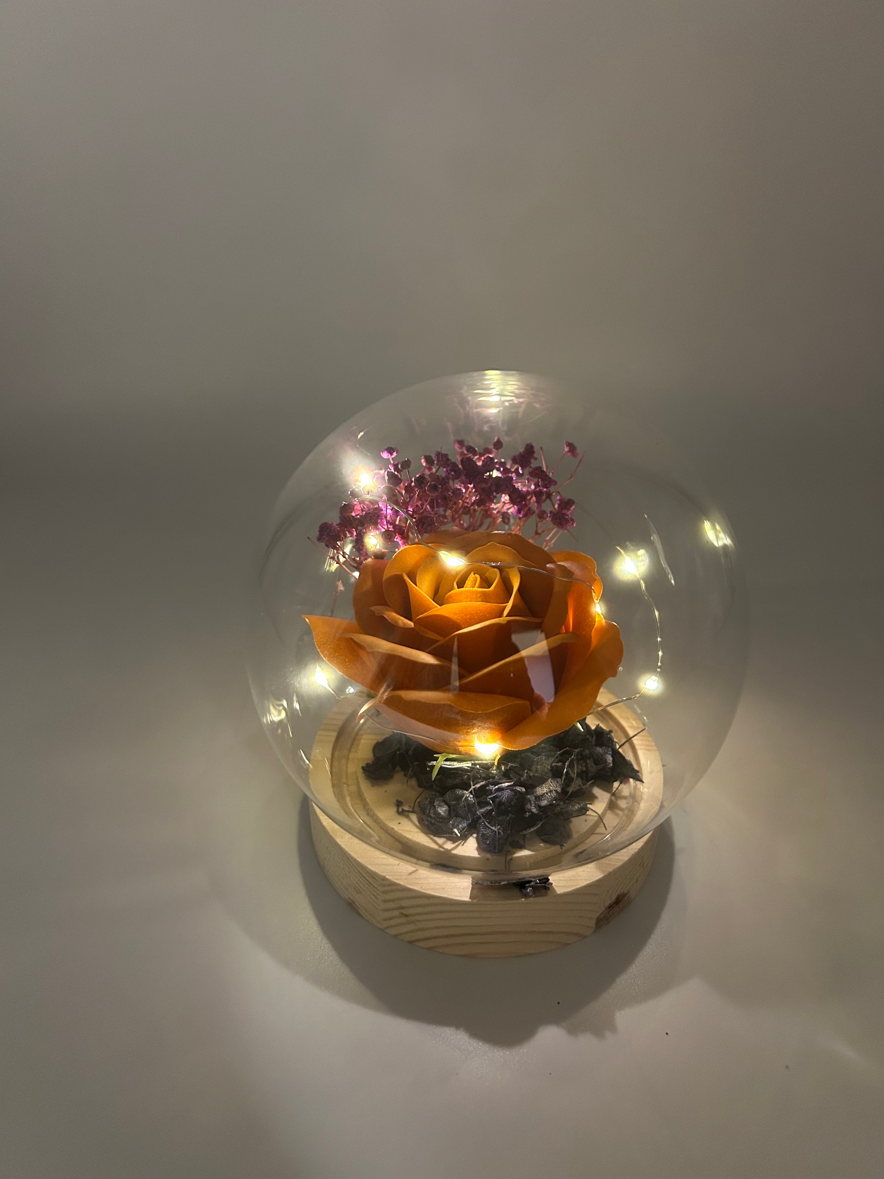 LED Light Orange Rose Globe Purple Baby Blossoms