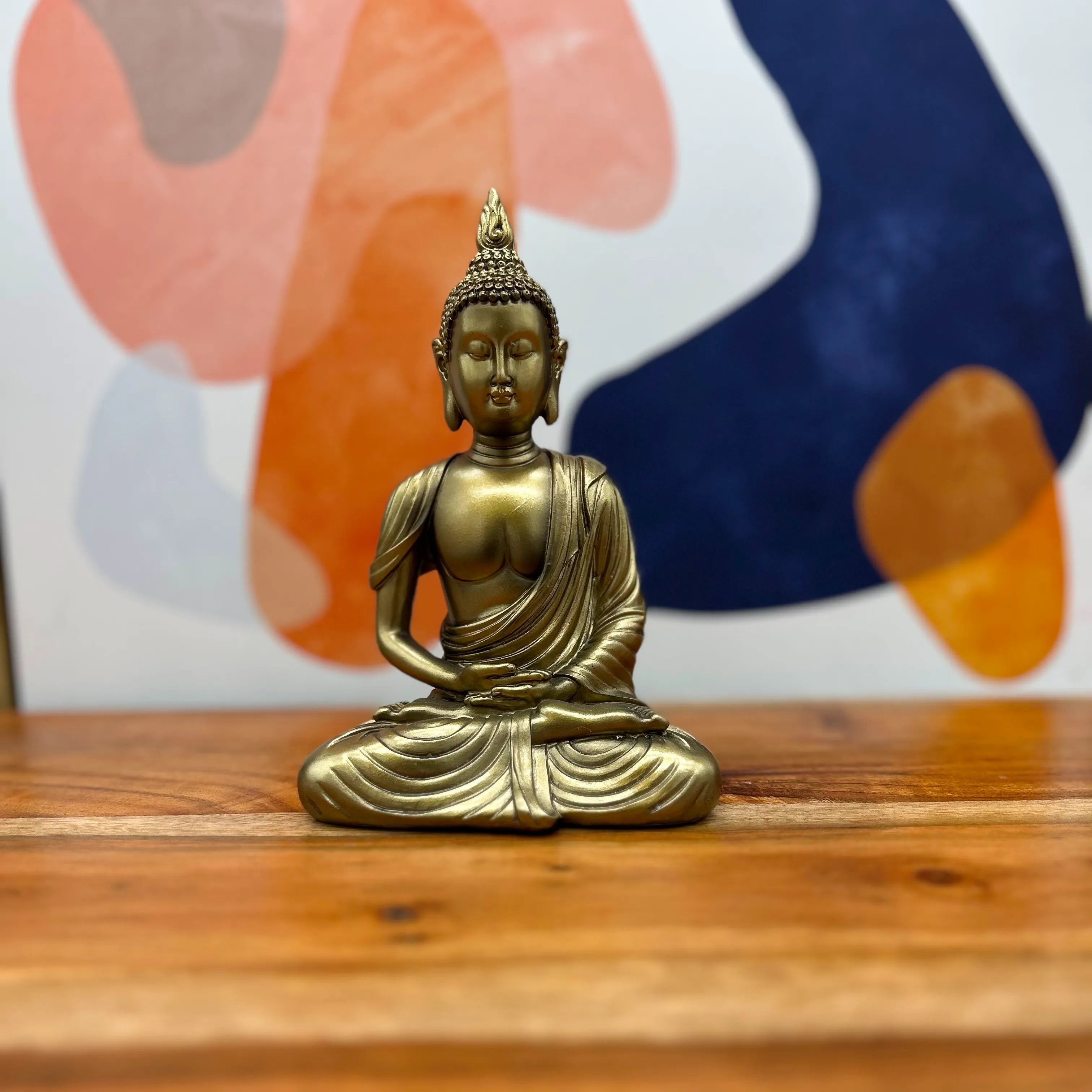 Golden Buddha Statue Home Decor Gift - 6 Inch