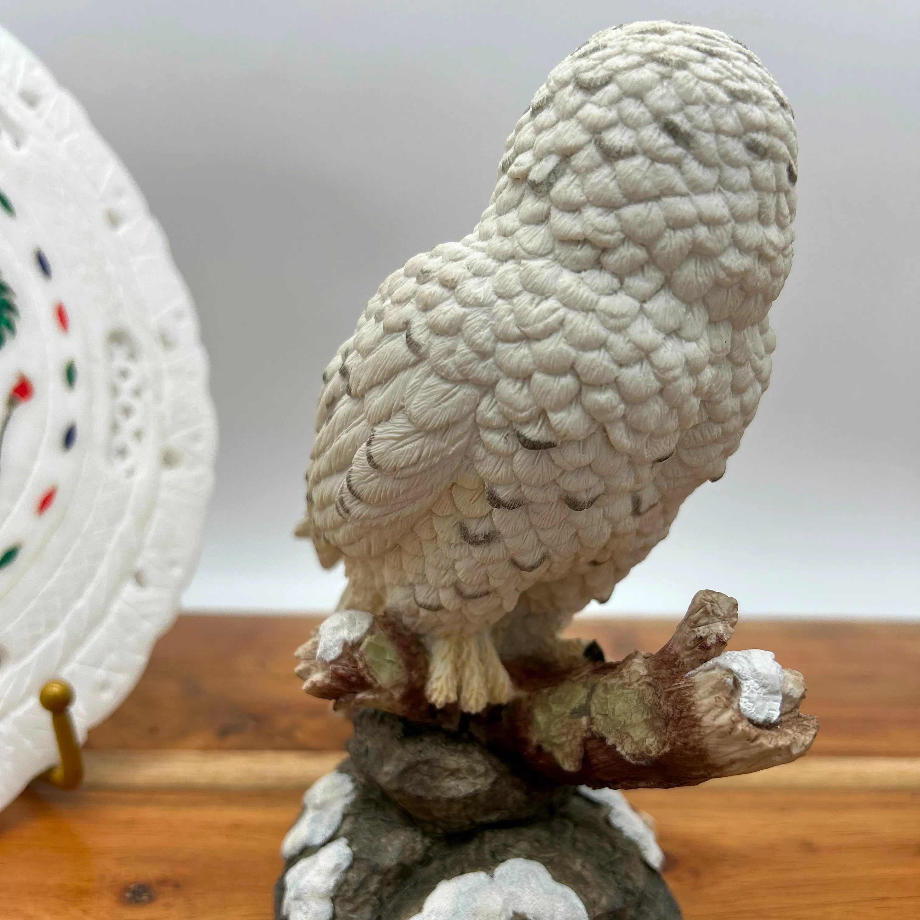 Resin Snow Owl Home Decor Statue