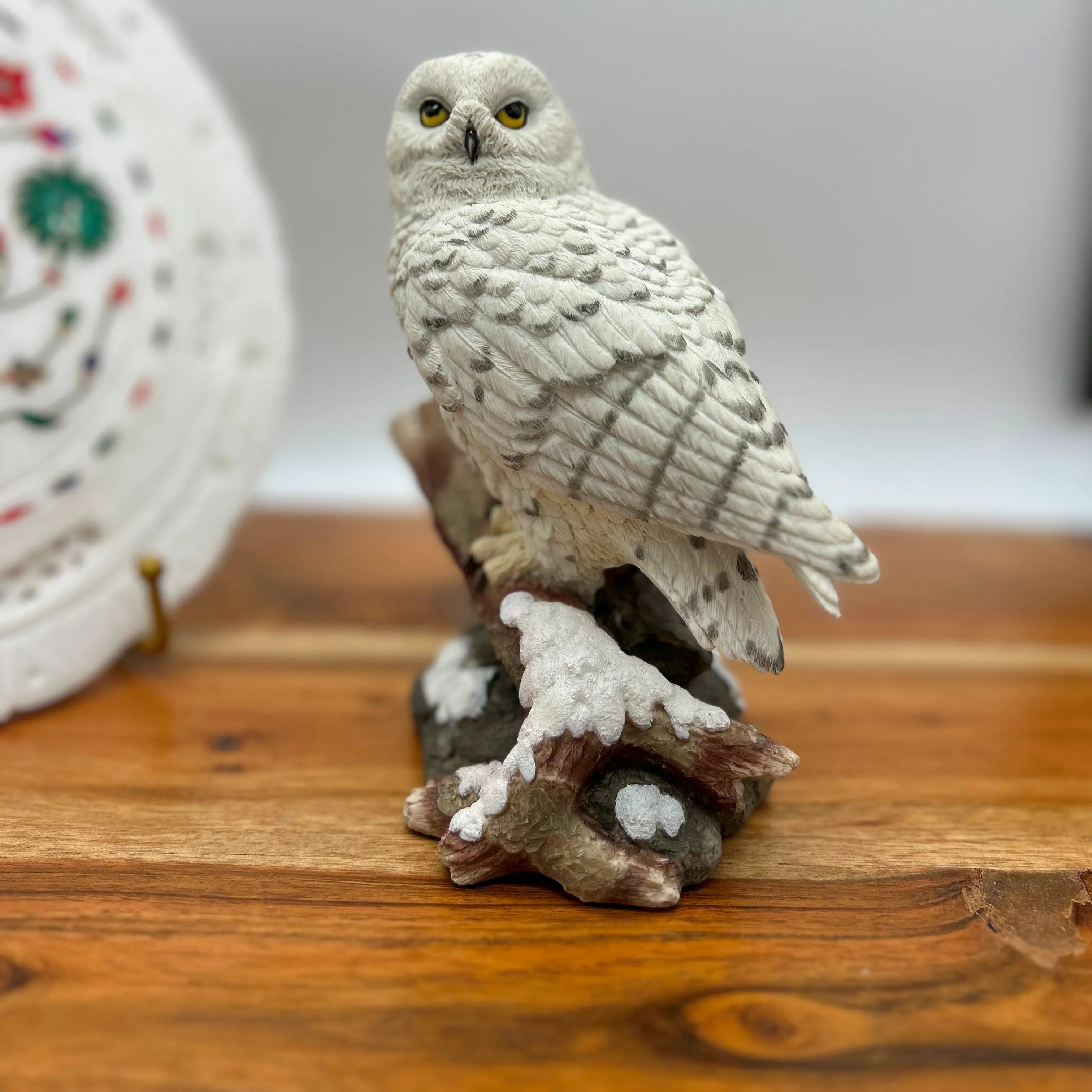 Resin Snow Owl Home Decor Statue