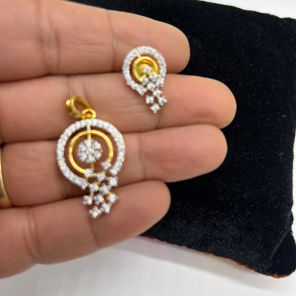 Diamond like Pendant with Earrings Jewelry Set Gifts under $10