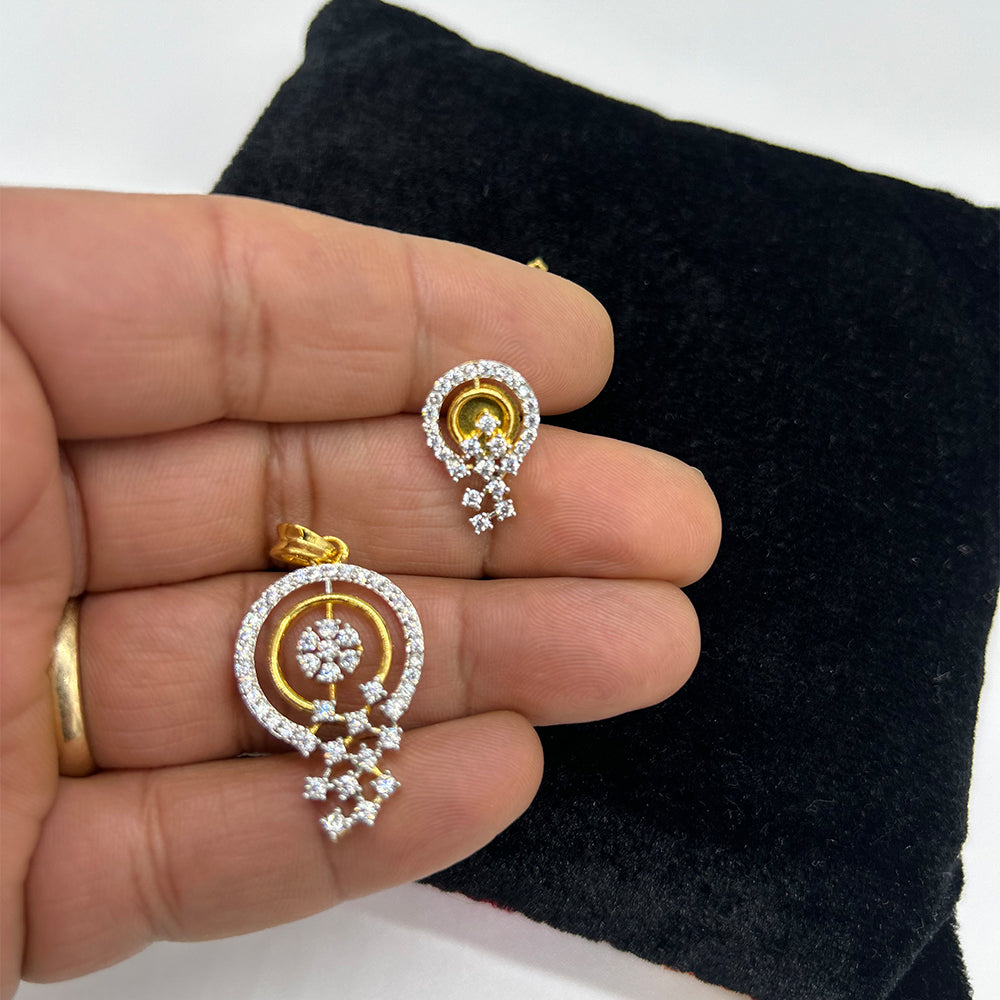 Diamond like Pendant with Earrings Jewelry Set Gifts under $10