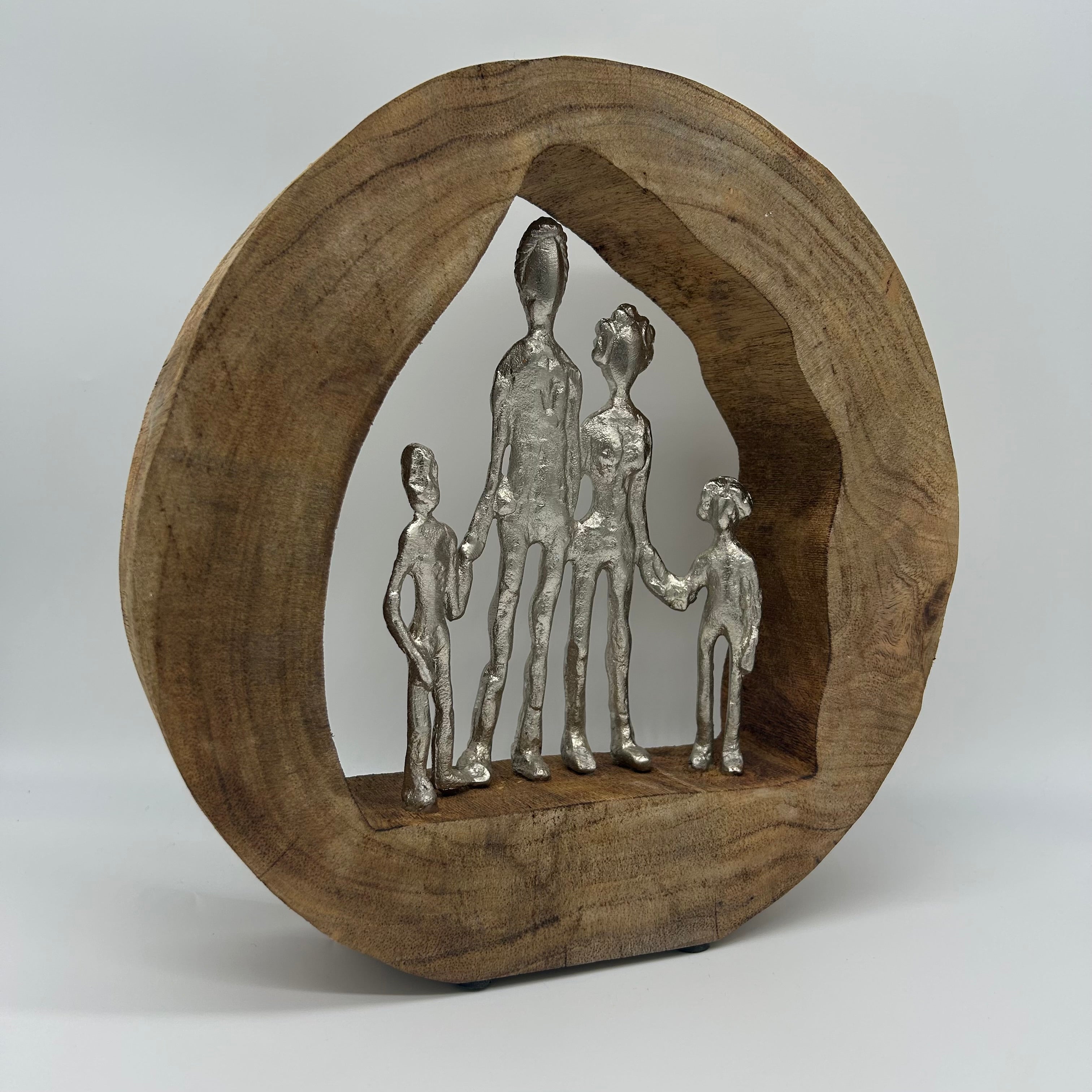 Wooden Family Figurine and Sculpture Home Decorative Accent
