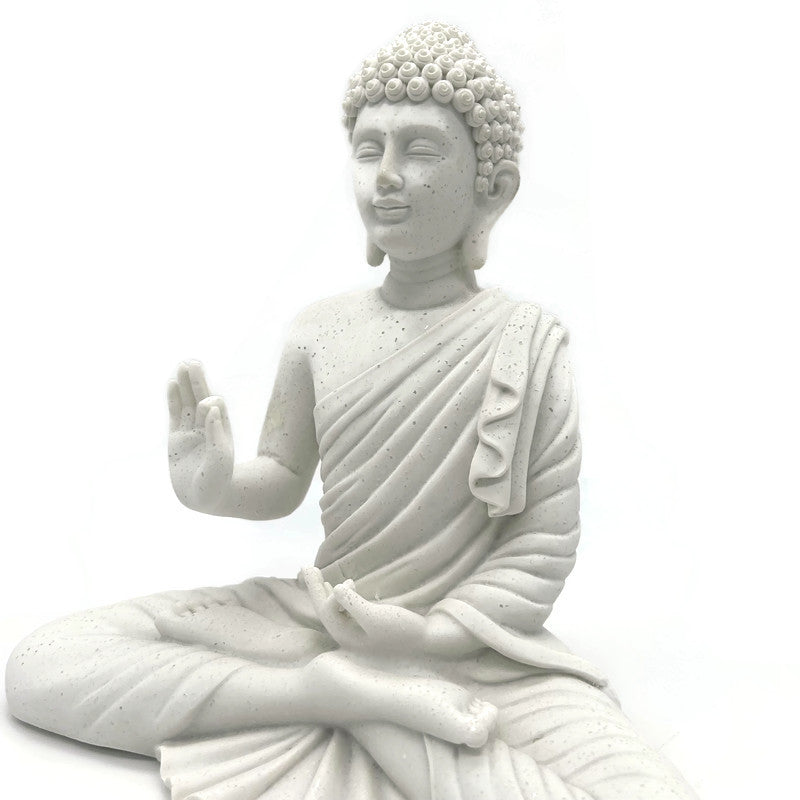 Sitting White Buddha Statue