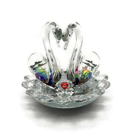 Crystal Swan Figurine Set of 2  Home Decorative Accents