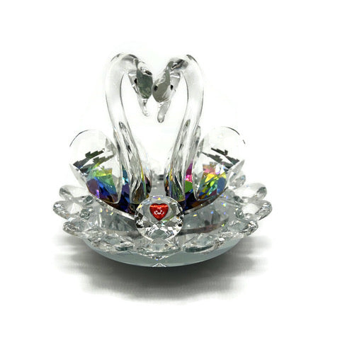 Crystal Swan Figurine Set of 2  Home Decorative Accents