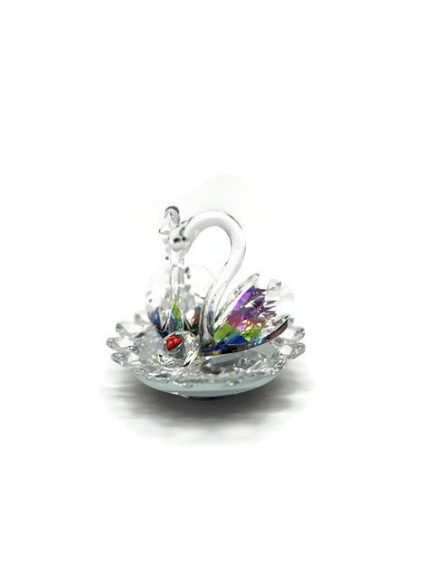 Crystal Swan Figurine Set of 2  Home Decorative Accents