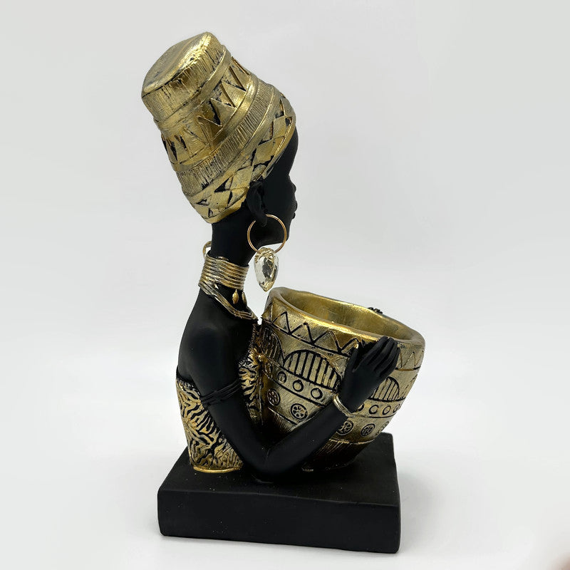 African Lady Figurine carrying Bucket