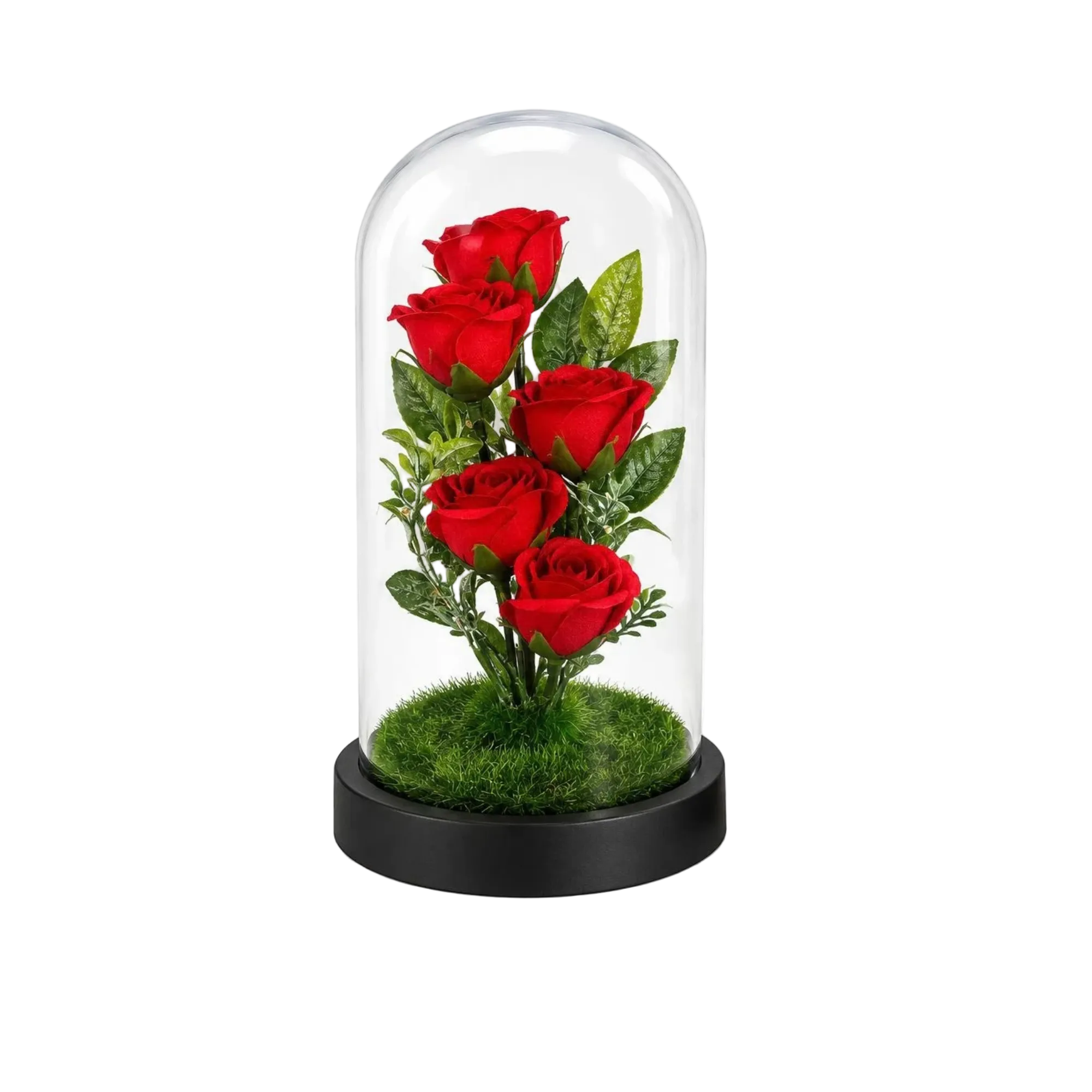 Natural Look Rose Flower Glass Globe