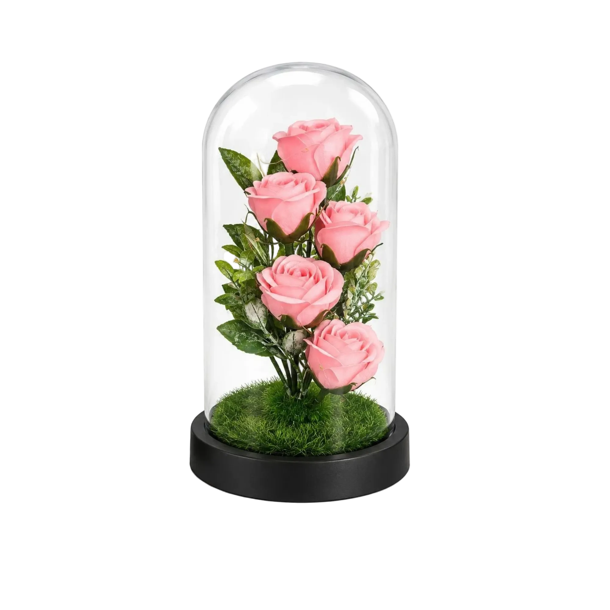 Natural Look Rose Flower Glass Globe