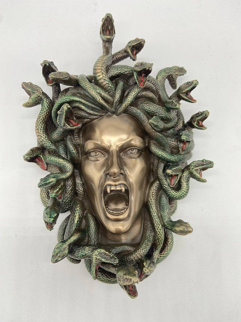 Greek Medusa Head Statue for Decor