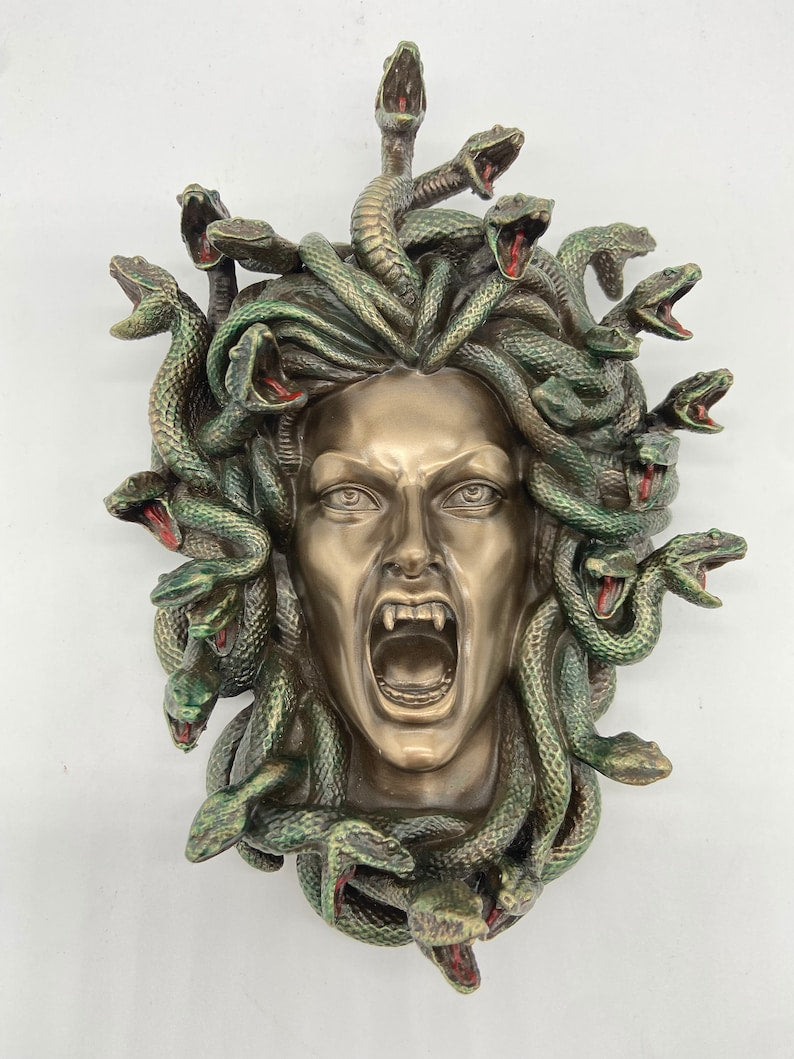 Greek Medusa Head Statue for Decor