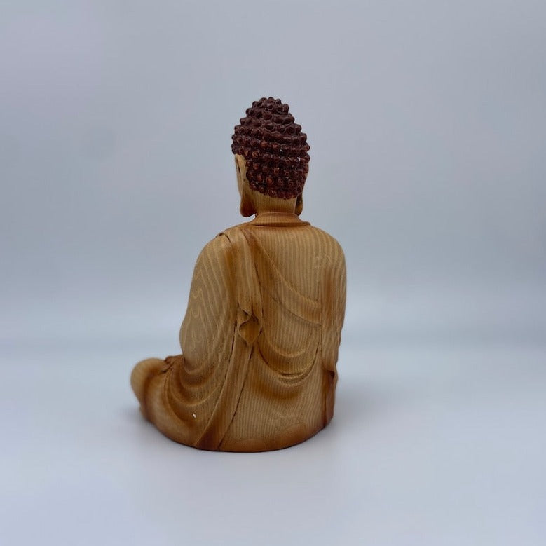 Small Buddha Statue with Wooden Finish
