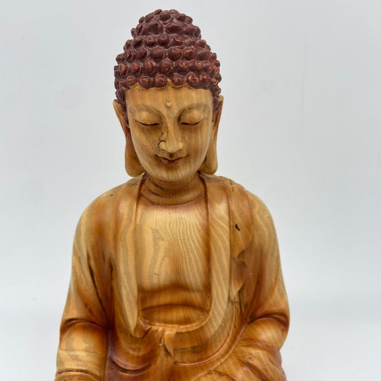 Small Buddha Statue with Wooden Finish