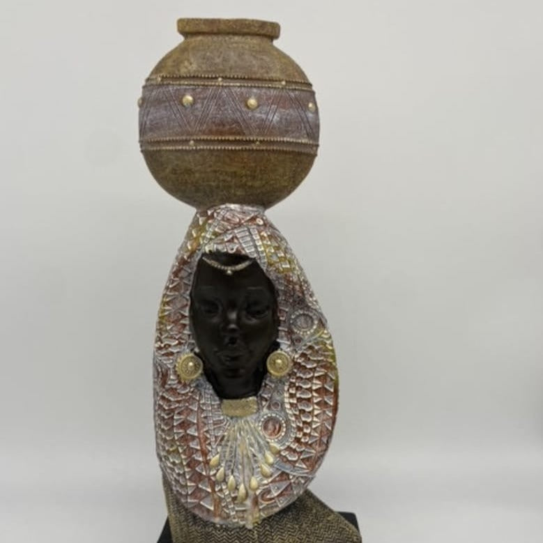 African Lady Figurine for Home Decor