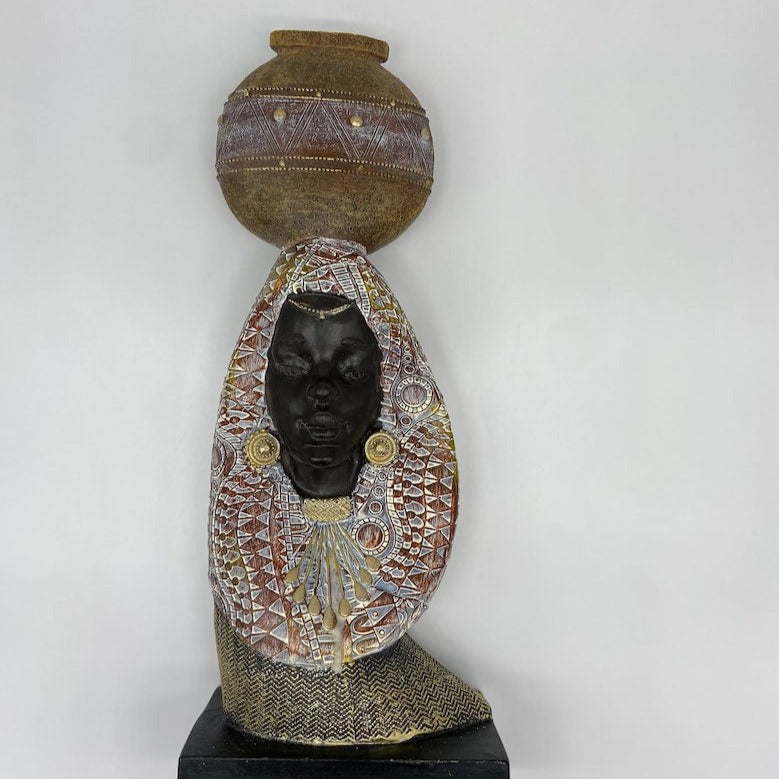 African Lady Figurine for Home Decor