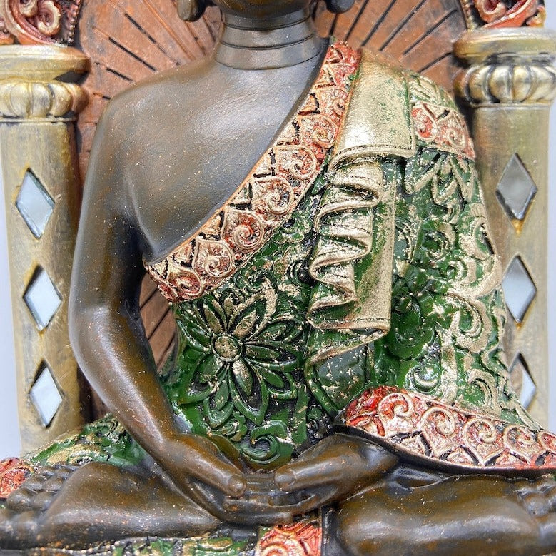 Colorful Indoor Buddha Statue - 10 Inch