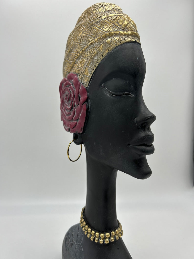 14" African Lady Sculpture