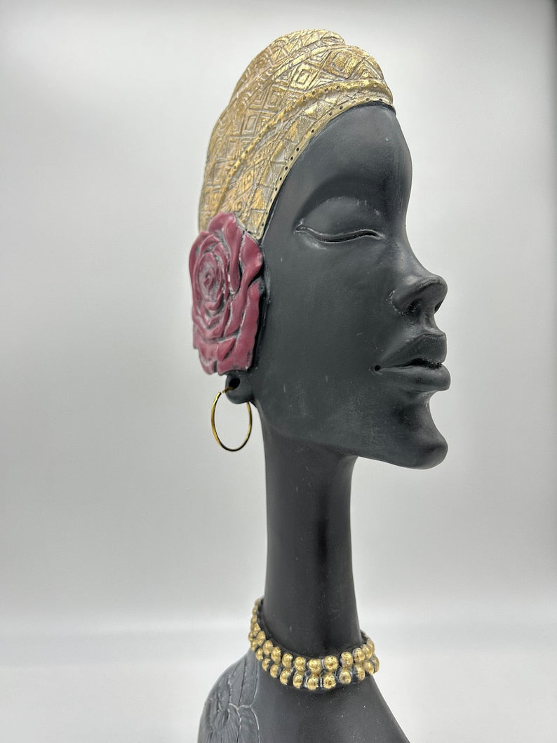 14" African Lady Sculpture