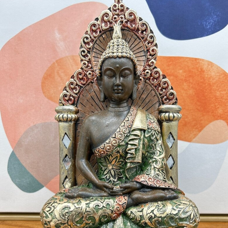 Colorful Indoor Buddha Statue - 10 Inch