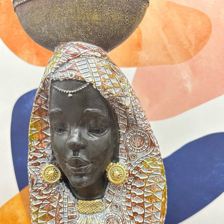 African Lady Figurine for Home Decor
