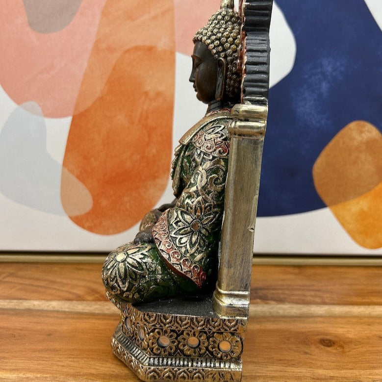 Colorful Indoor Buddha Statue - 10 Inch