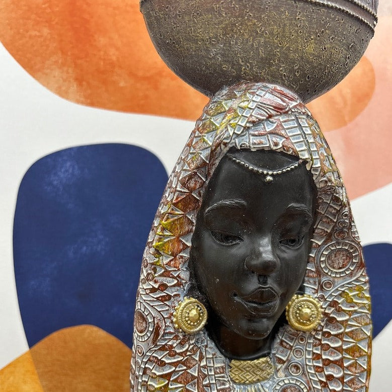African Lady Figurine for Home Decor
