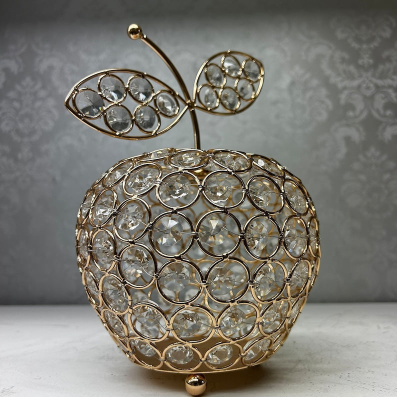 Metal Gold and Silver Apple table Decor