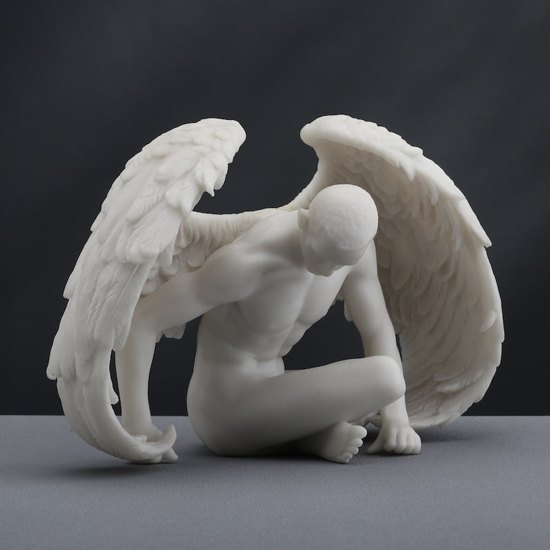 Angel Naked Man with Wings Statue