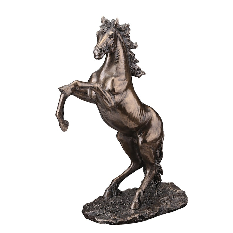 Bronze Finish Rearing Horse Figurine - Home Decor or Gift