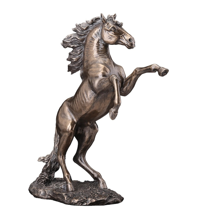 Bronze Finish Rearing Horse Figurine - Home Decor or Gift | Gift Box Go