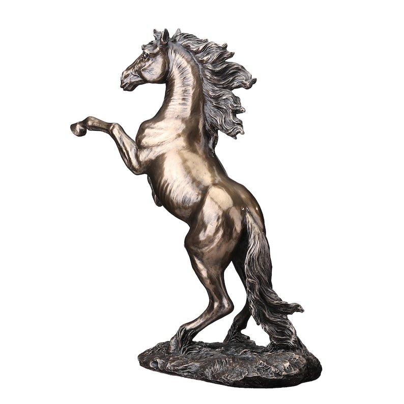 Bronze Finish Rearing Horse Figurine - Home Decor or Gift