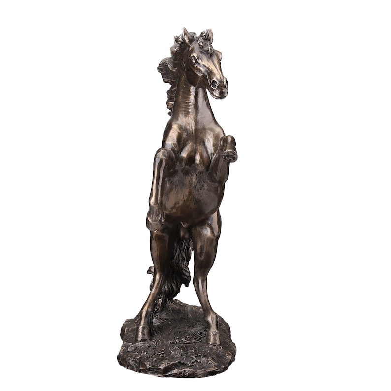 Bronze Finish Rearing Horse Figurine - Home Decor or Gift
