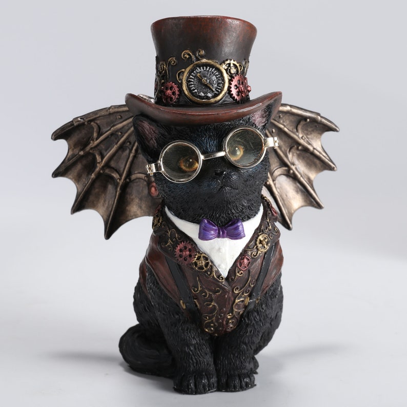 Steampunk Victorian inventor cat Figurine for Home Decor
