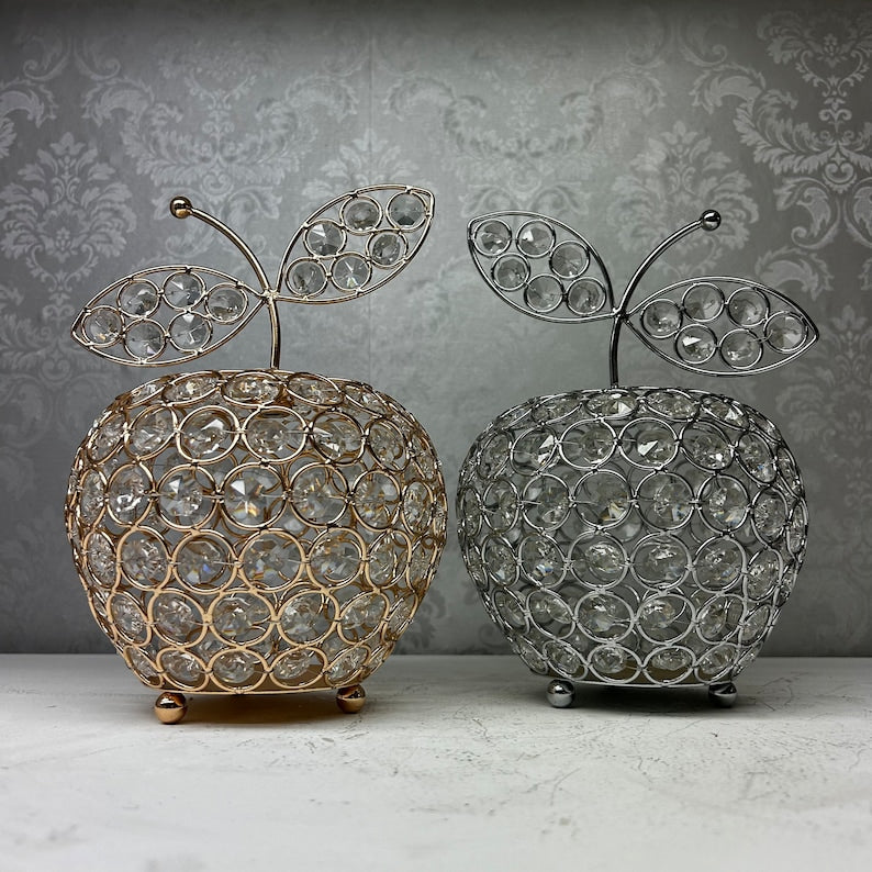 Metal Gold and Silver Apple table Decor