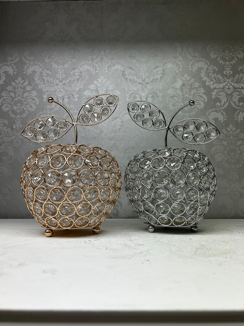 Metal Gold and Silver Apple table Decor