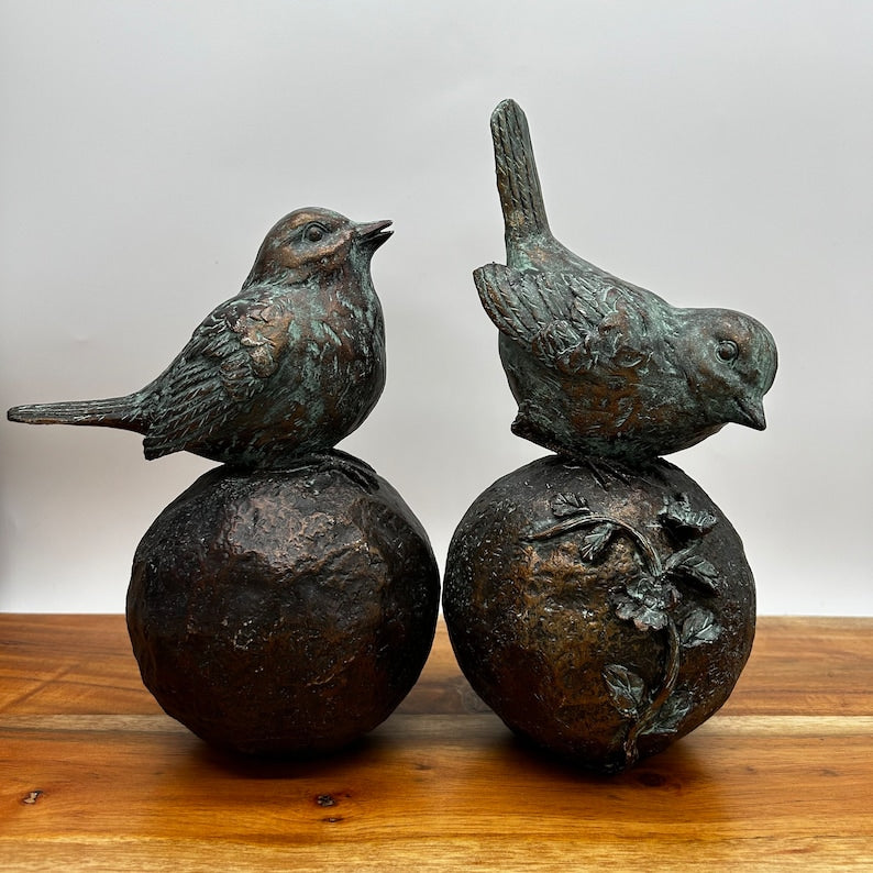 Pair of Resin Bird Figurines