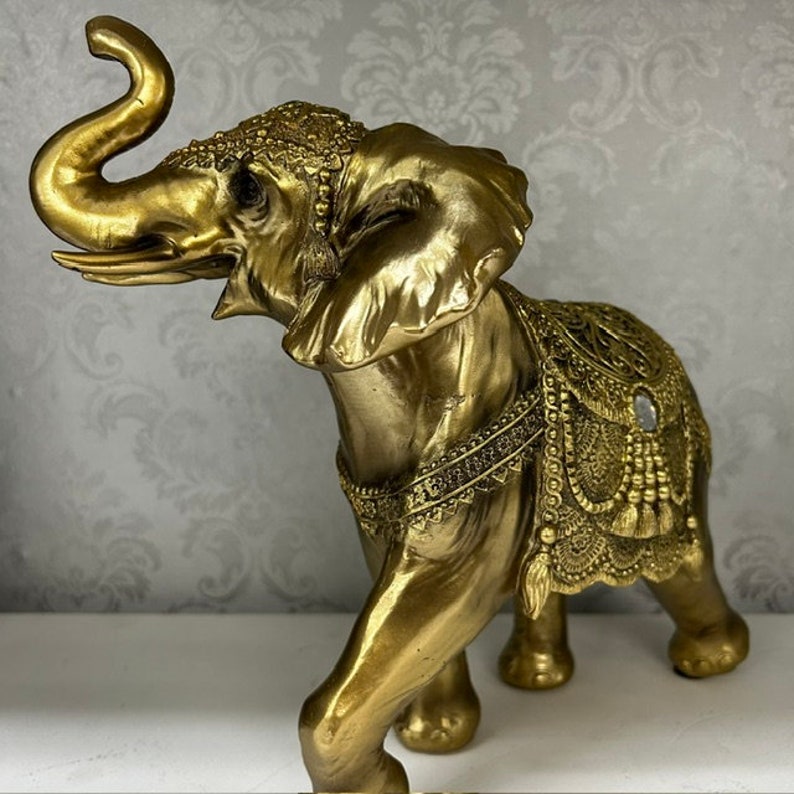 Golden Elephant Figurines