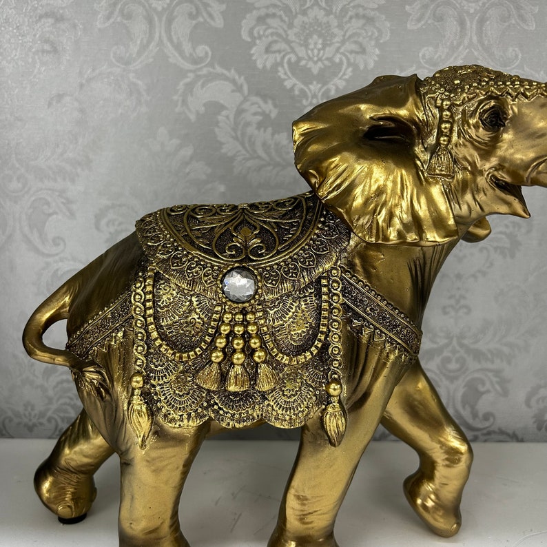 Golden Elephant Figurines