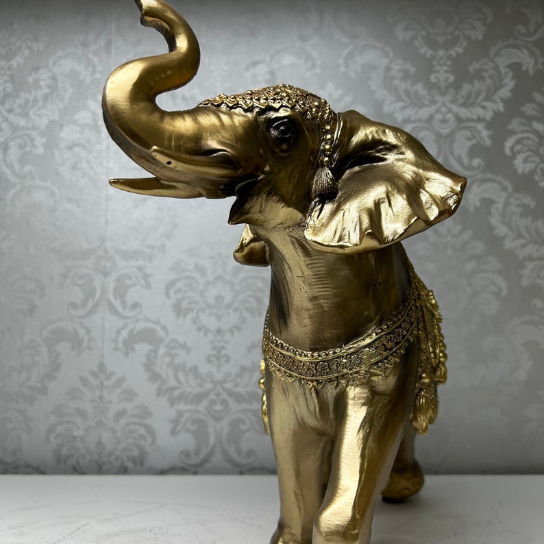 Golden Elephant Figurines